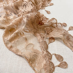 Apricot Hollow Out Triangle Towel Lace Fringed Shawl for Women