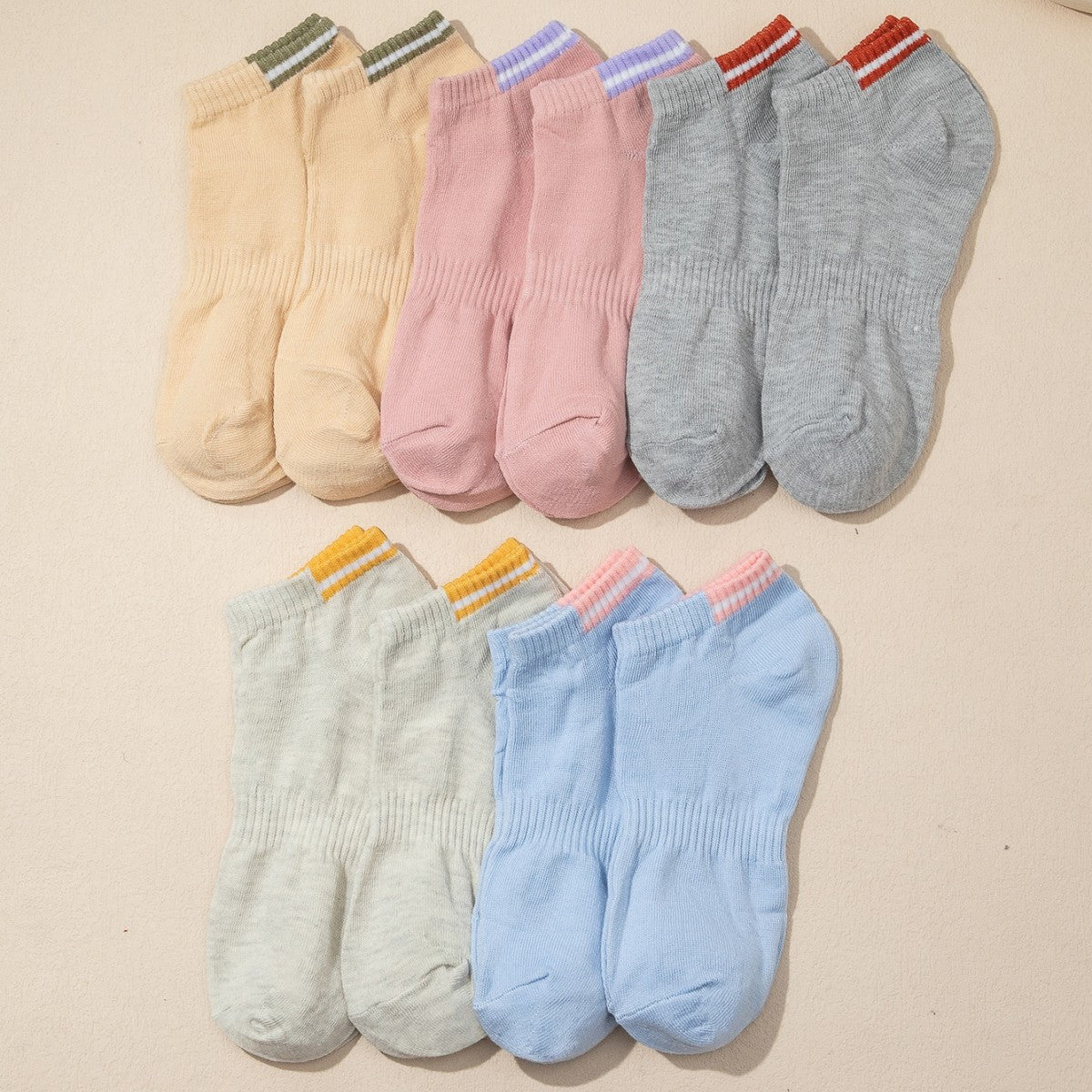 10 Pairs Girls Casual Knit Ankle Socks for Summer & Spring