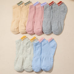 10 Pairs Girls Casual Knit Ankle Socks for Summer & Spring