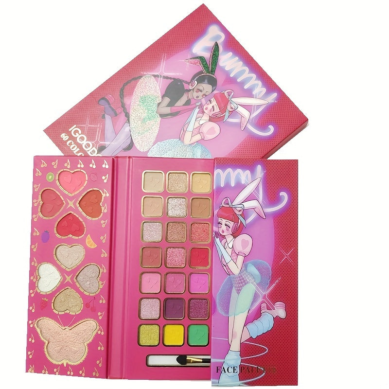 60 Colors Eyeshadow Palette Highlighter Blush Lip Gloss Makeup Palette