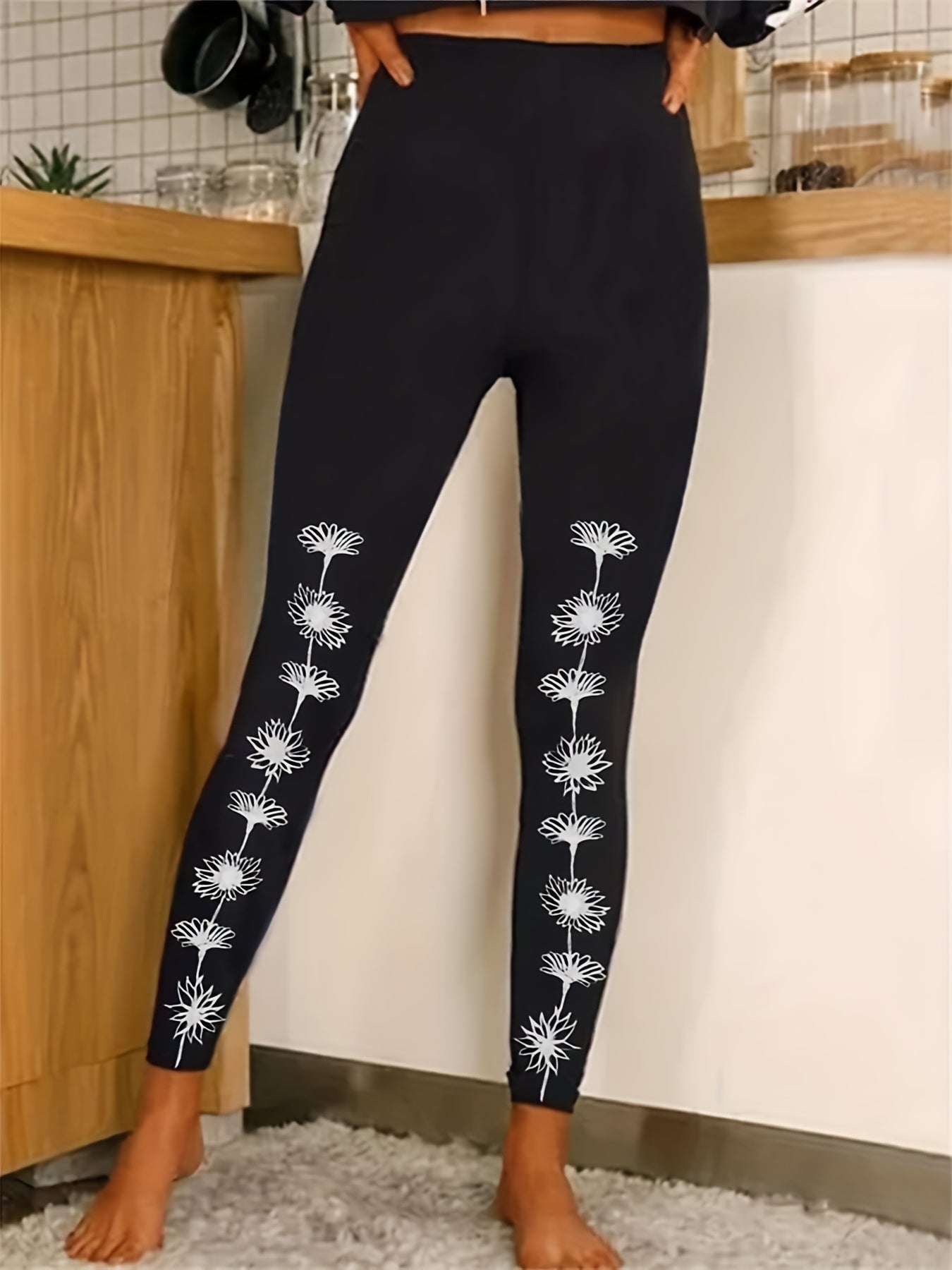 Floral & Geo Print High Rise Yoga Leggings
