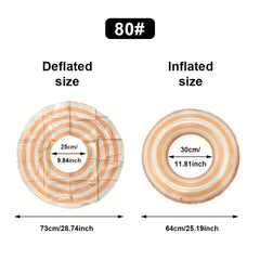 Striped Swim Ring for Adults & Kids - Durable PVC