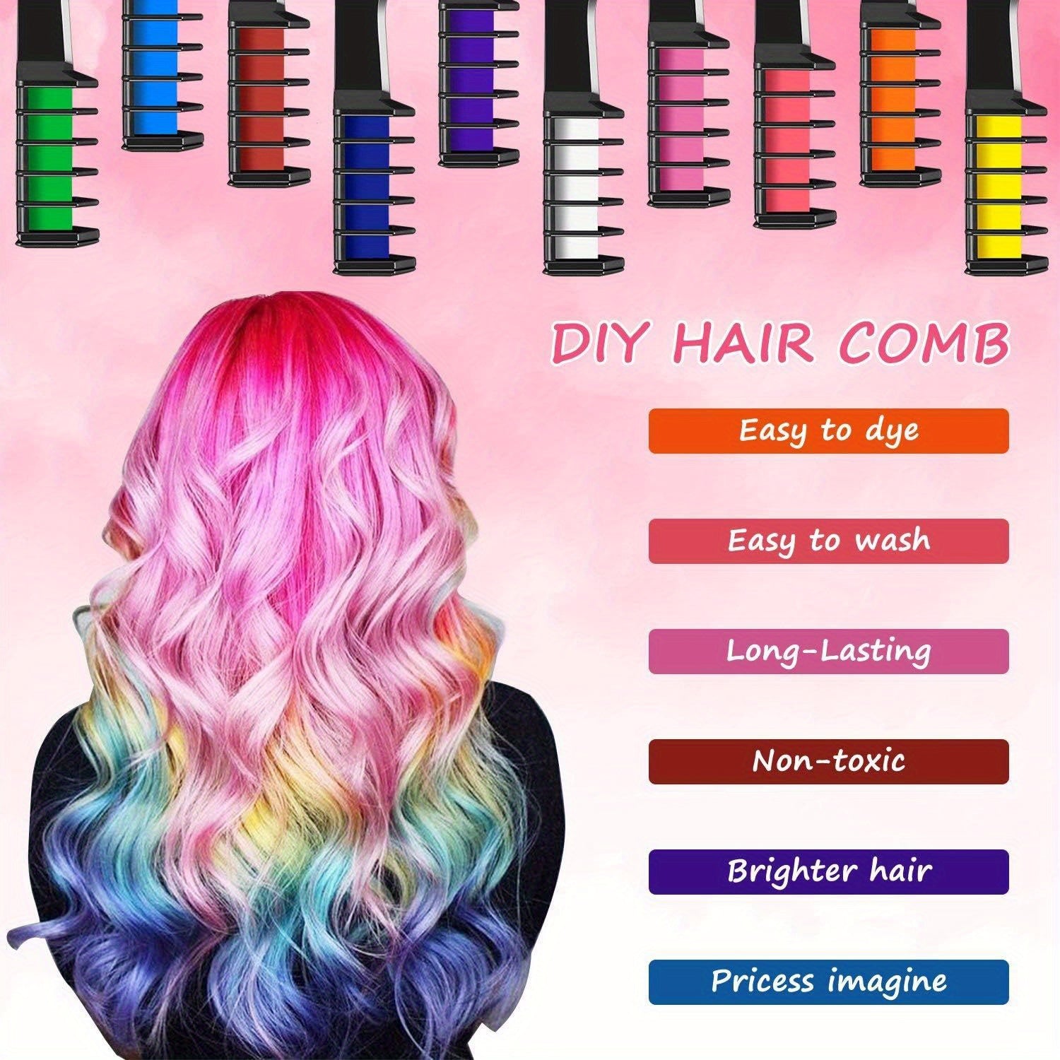 Hair Chalk For Girls Makeup Kit - Temporary Washable Hair Dye