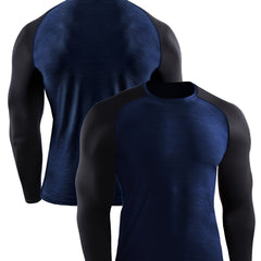 Men's Long Sleeve Block Sport Sweatshirt Quick Drying Loose T shirt