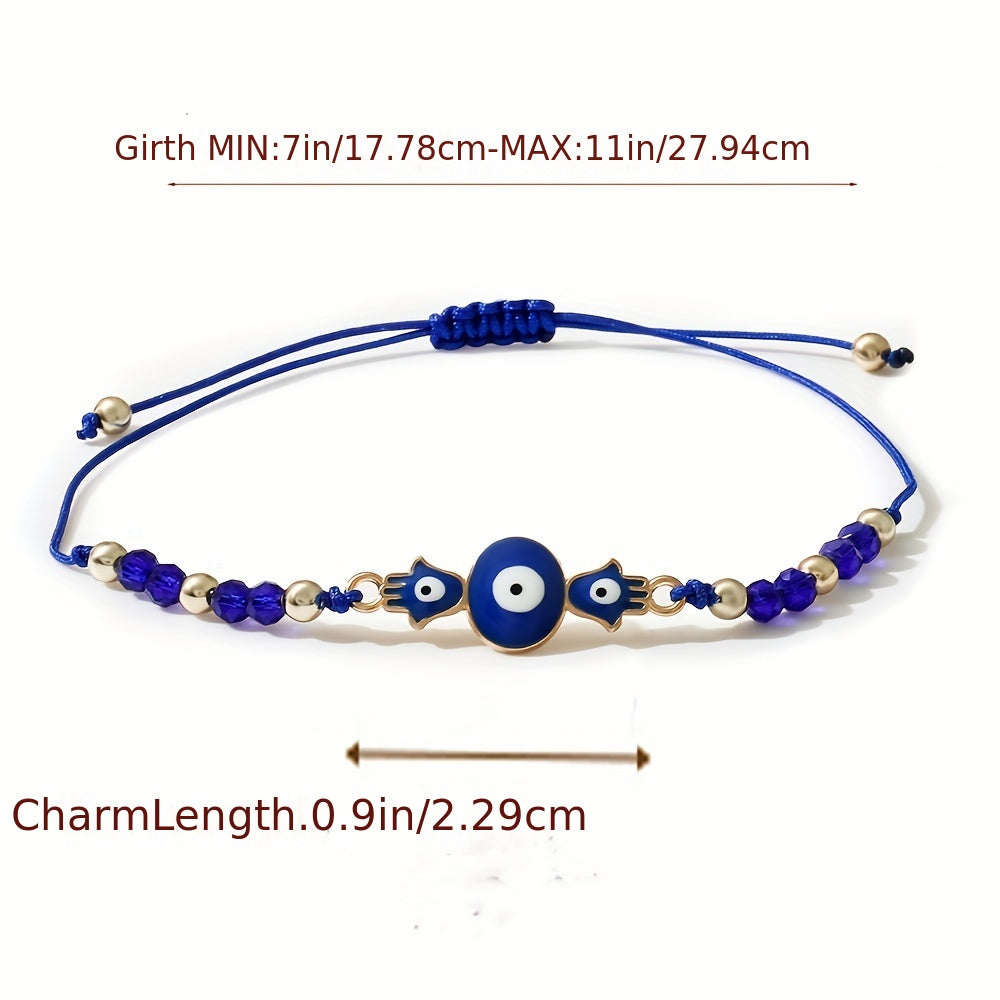 2pcs Funky Eye Round Beads Bracelet Jewelry for Men Women