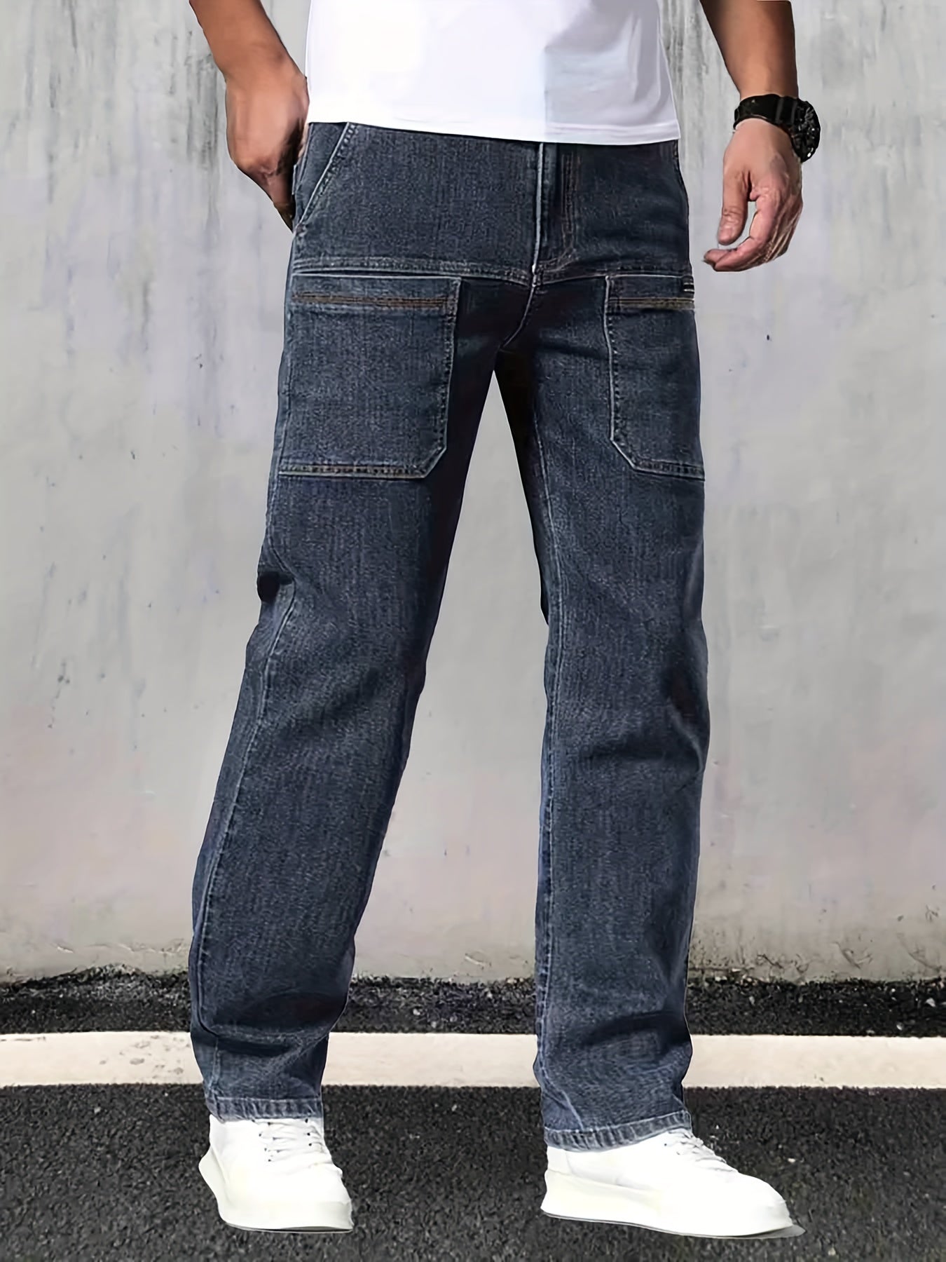 Men's Straight Leg Jeans Casual Street Style Denim Pants