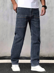 Men's Straight Leg Jeans Casual Street Style Denim Pants