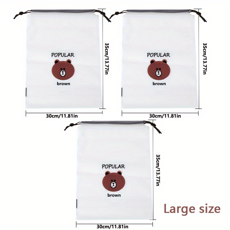 3 Pcs Drawstring Shoe Bags Travel Dustproof Storage Pouch Lightweight