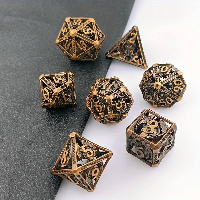 Electroplated Metal Dice Dragon & Skull Combo Tabletop Game Accessories