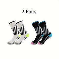 2pairs Outdoor Sports Crew Socks For Men Women