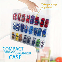Toy Car Storage Organizer Display Cases 48 Compartments Portable Organizer