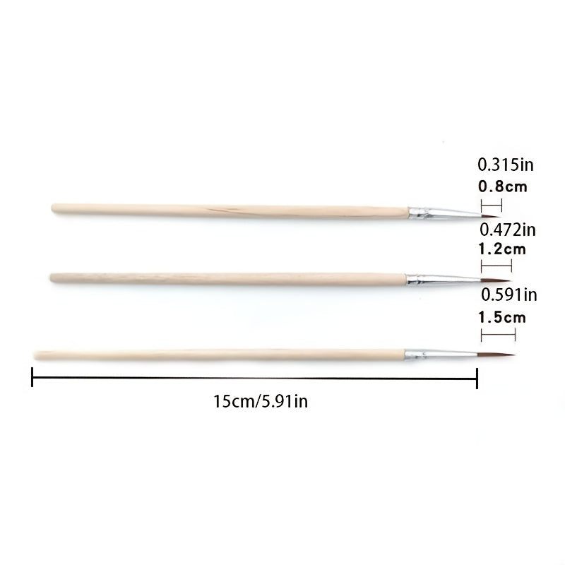 10pcs Ultra Fine Nylon Line Drawing Pens with Wooden Handles