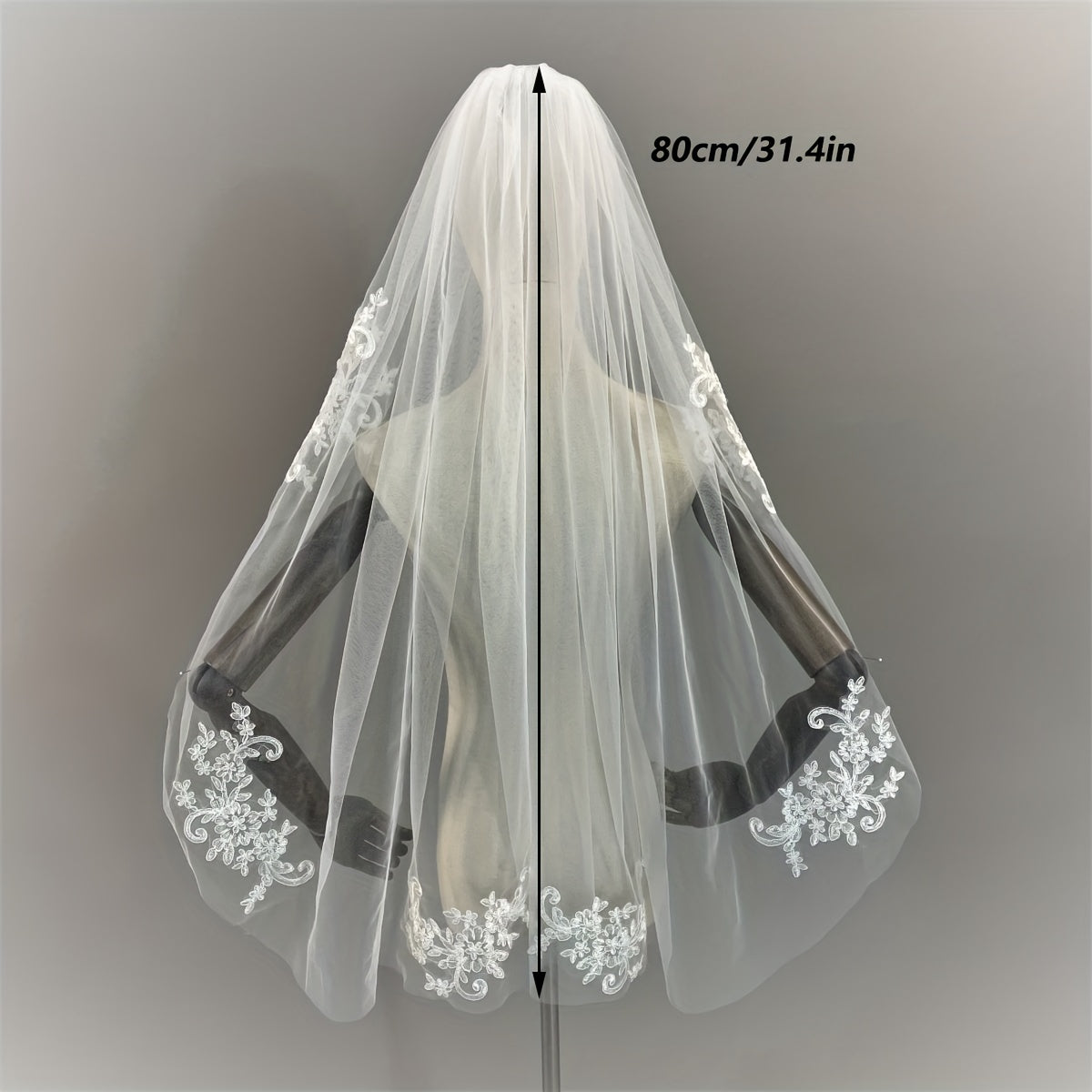 Ivory Lace Flower Wedding Veil Bridal Hair Accessories