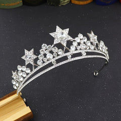 Alloy Rhinestone Crown Hairband Headband for Princess Tiara