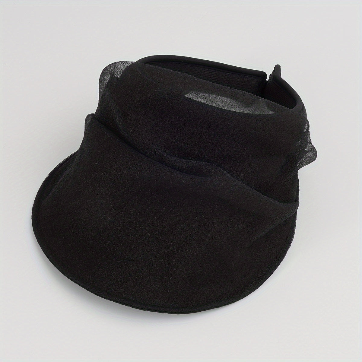Double Layer Lace Visor Hat Solid UV Protection Ponytail Sun Hat For Women