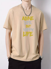 Men's Cotton Letter Print Active T-Shirt