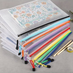 Mesh Zipper Bag for Organizing Puzzle Bags, Letters A4s, School Supplies