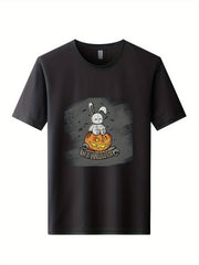 Skeleton Pattern Print Men's Graphic Crew Neck Active T shirt