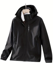 Men's Lightweight Waterproof Rain Jacket Shell Hooded Outdoor Raincoat
