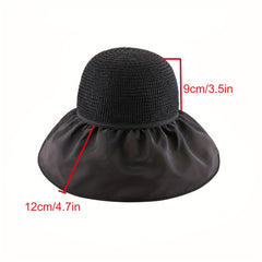 Large Brim Sun Hat Ruffles Solid Foldable Sunscreen Hats Women