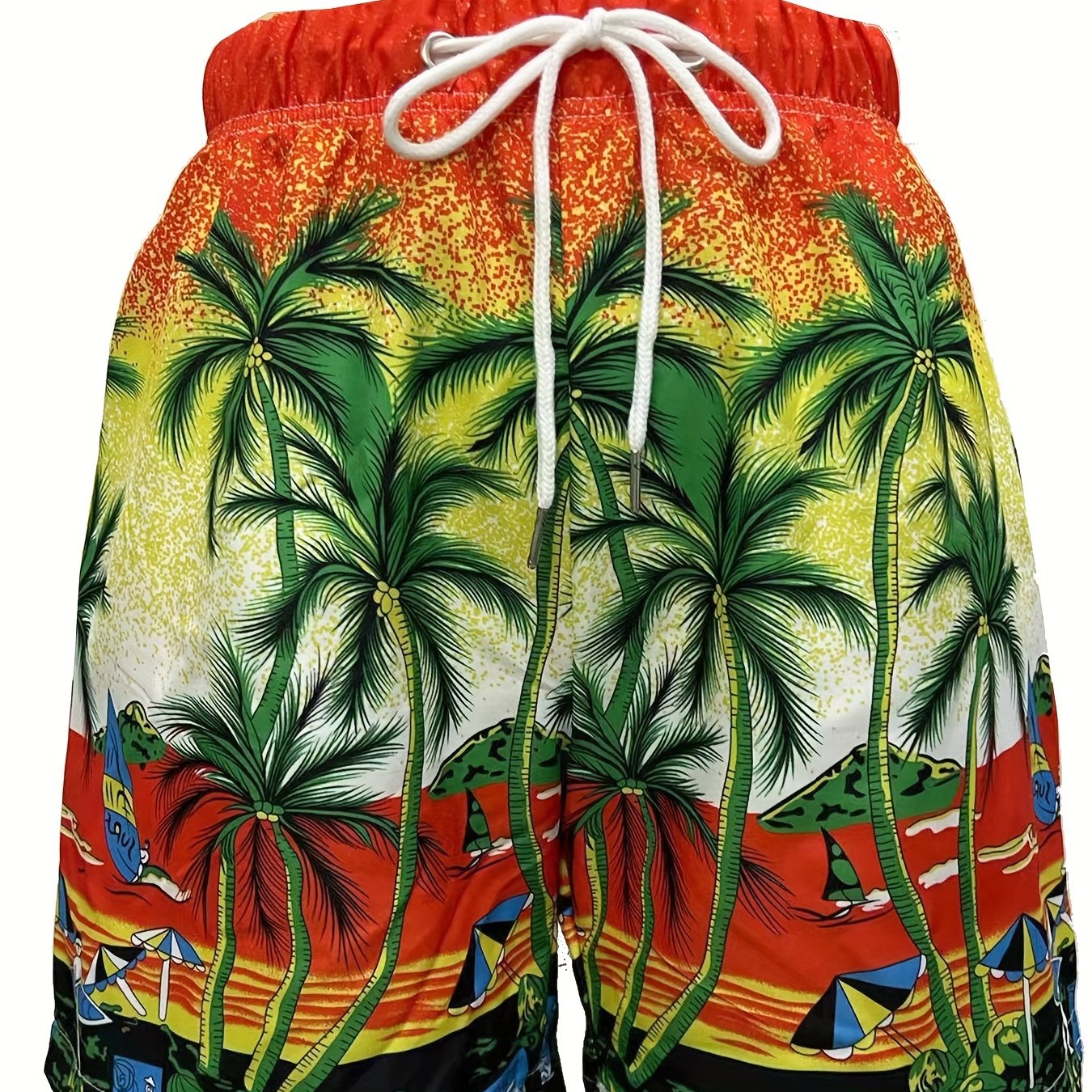 Coconut Tree Beach Pattern Men's Swim Trunks Quick Dry Beach Shorts