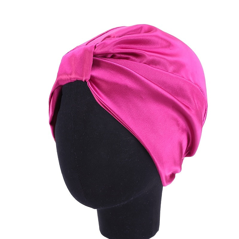 Double Layered Stretch Bandana Hat Bonnet Women Sleep Shower Cap