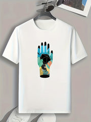 Creative Hand Pattern Men's Graphic T-shirt for Summer
