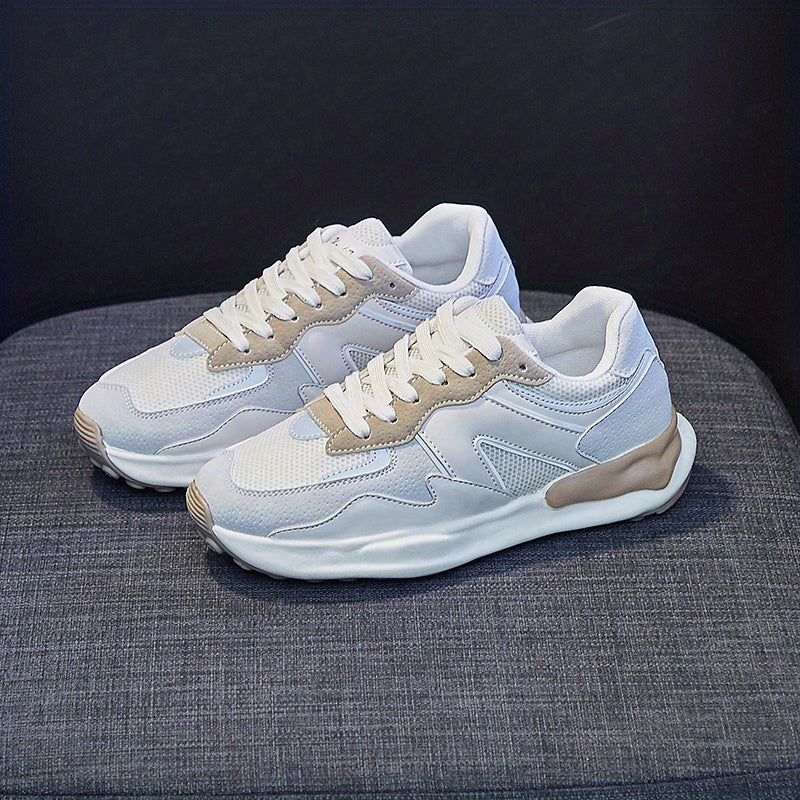 Women's Colorblock Sports Shoes Lace Up Running Sneakers
