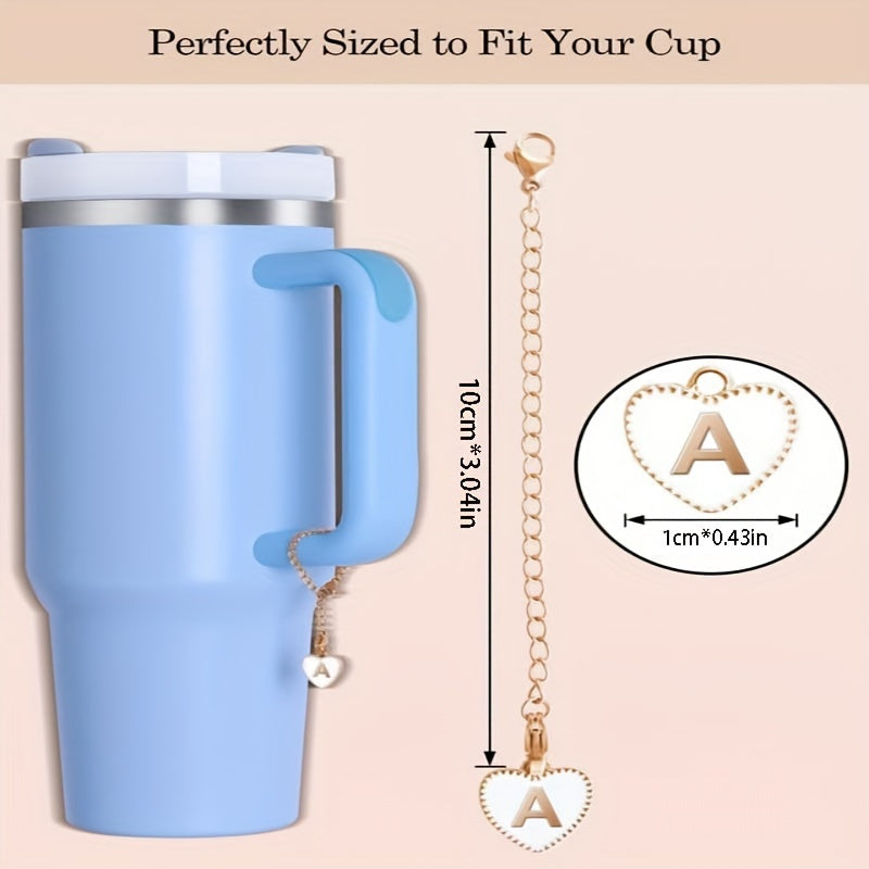 1pc ID Initial Letter Charm Water Bottle Decorative Pendant Cup Accessories