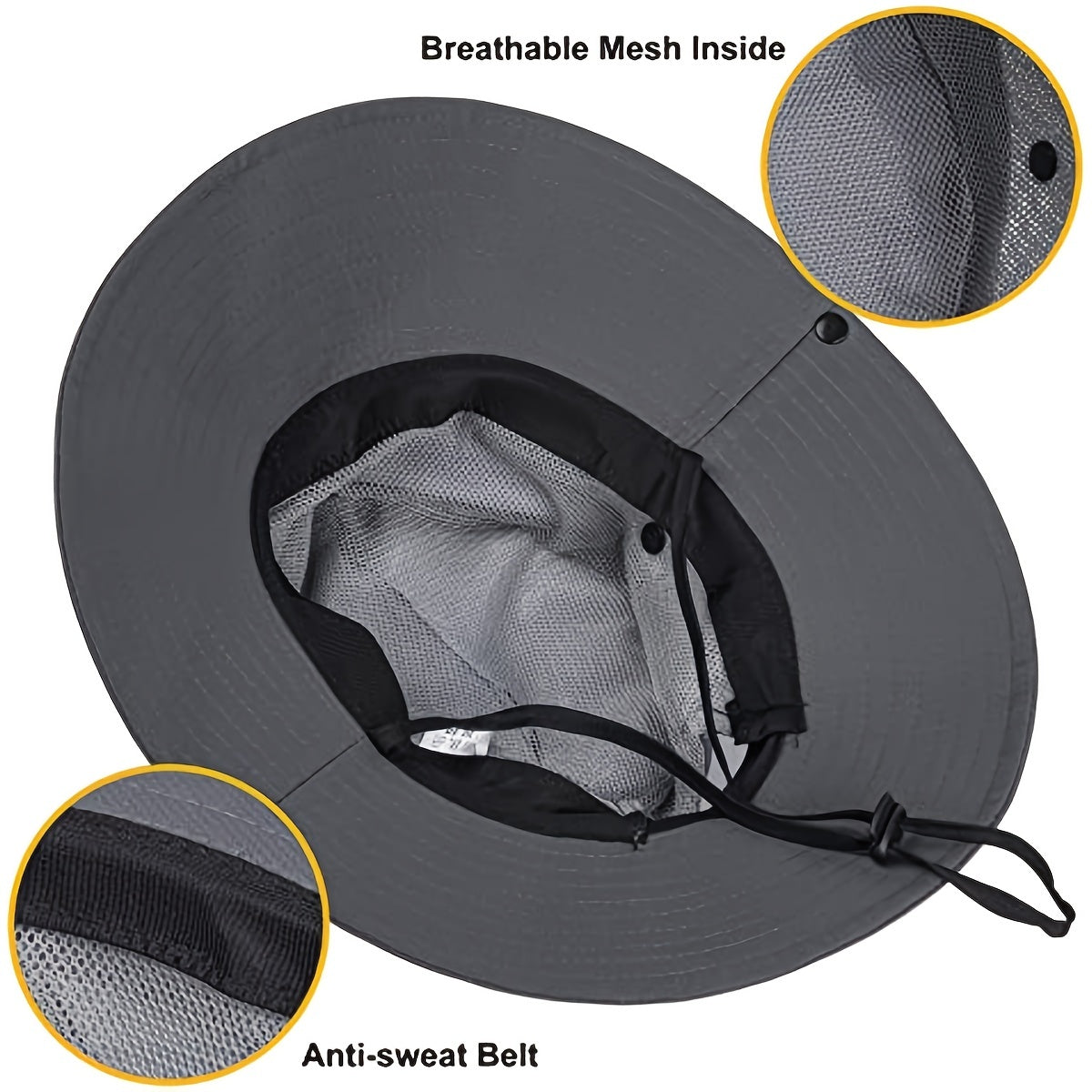 UV Protection Fishing Bucket Hat with Cooling Mesh and Ponytail Opening