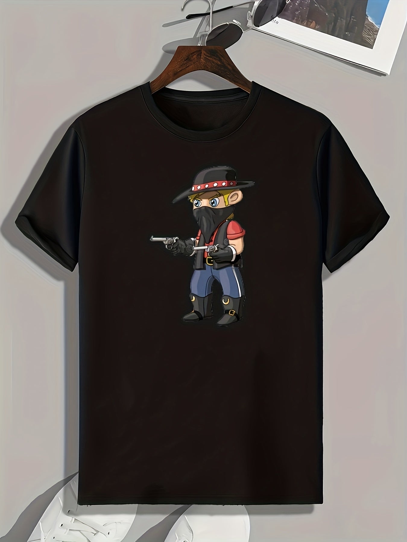 Masked Person Print Graphic T-shirt for Men