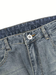 Men's Distressed Denim Pants with Pockets