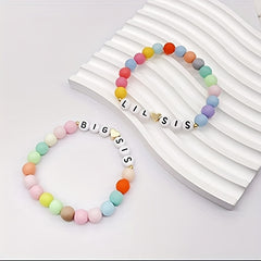 Multicolor Beaded Bracelet for Sisters Clay Girls Accessories