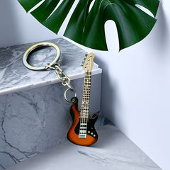 Colorful Guitar Instrument Shape Pendant Keychain