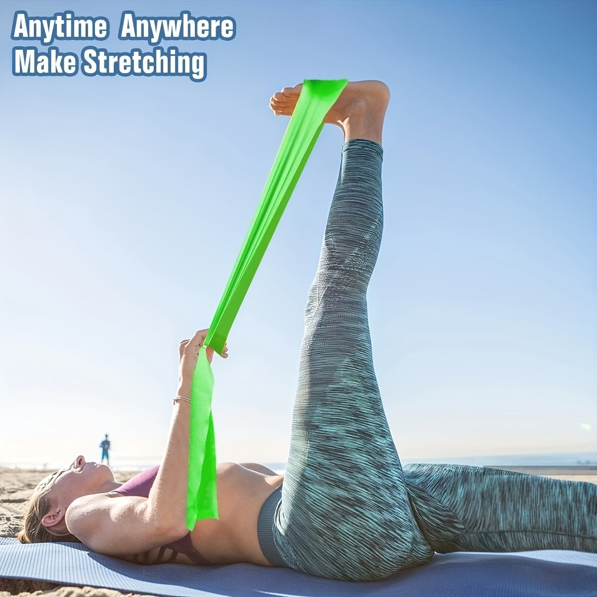 2pcs Yoga TPE Elastic Resistance Band for Therapy Pilates Fitness