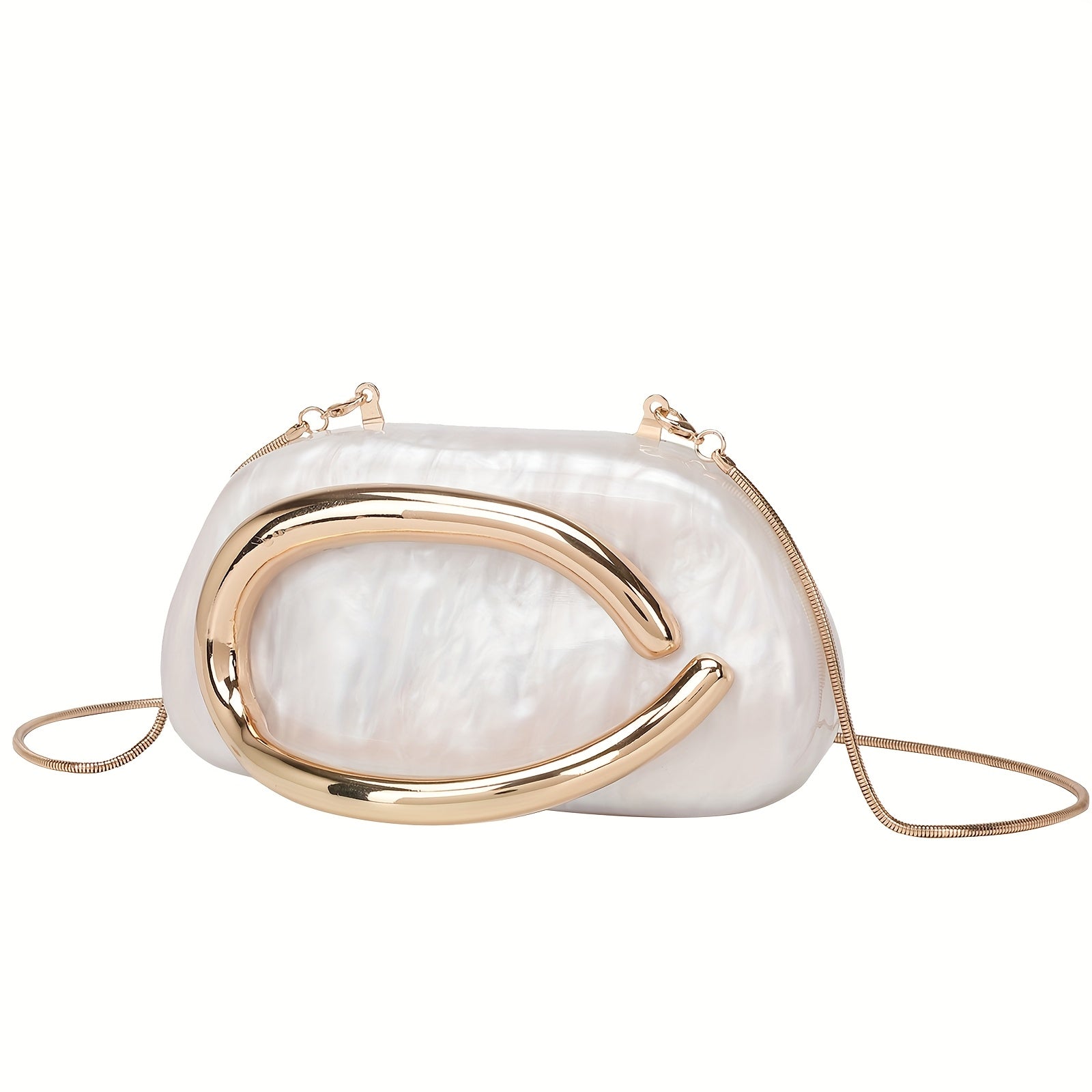 Acrylic Evening Clutch with Chain Strap Wedding Party Handbag