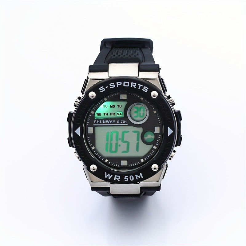 Unisex Luminous Sports Digital Watch Waterproof Alarm Clock