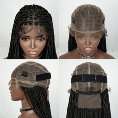 Triangle Knotless Box Braided Wig Full Lace Front Synthetic Natural Look