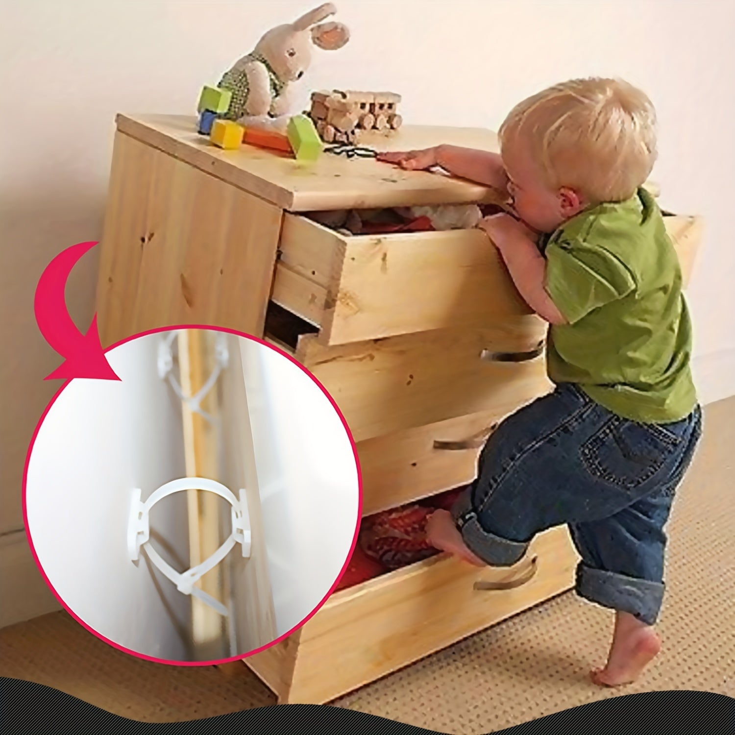 Baby Safety Furniture Anti tip Strap Prevention Device For Kids