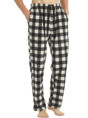 Men's Casual Warm Fleece Plaid Pajama Pants
