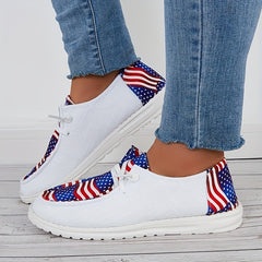 American Flag Canvas Shoes Women's Lightweight Outdoor Shoes
