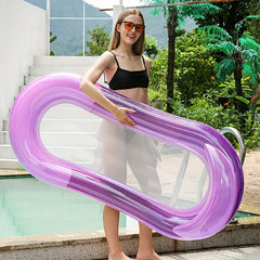 Adult Inflatable Floating Bed Swimming Lounger with Headrest