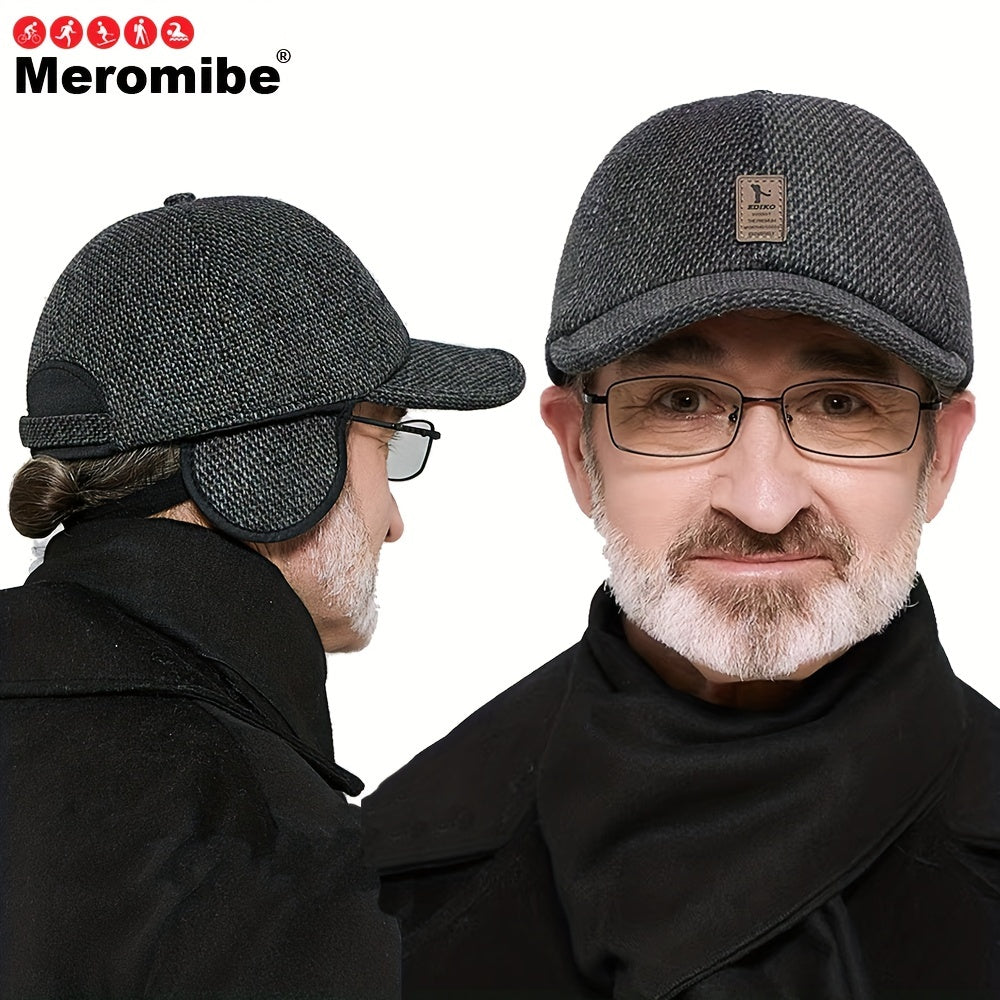 Meromibe Men's Winter Ear Warmer Baseball Cap Dad Cap Adjustable Sunscreen Hat