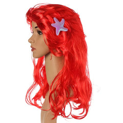 Red Long Curly Mermaid Wig for Halloween Cosplay