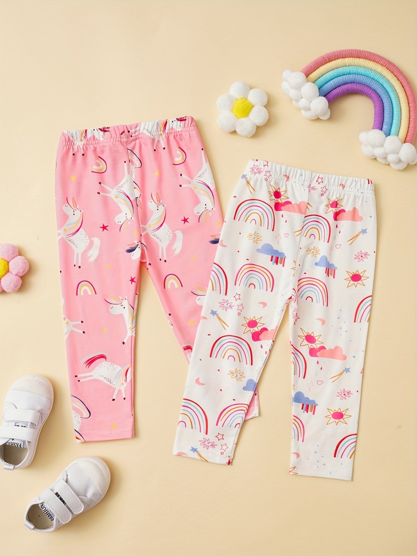 Adorable Rainbow Leggings for Your Little Princess