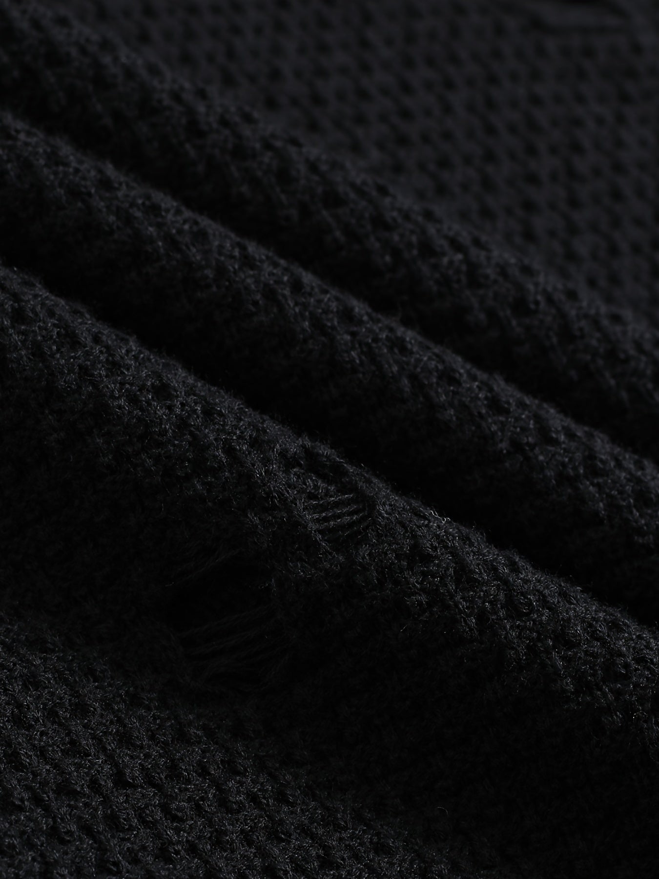 Men's Knit Hollow Out Sweater Long Sleeve Crew Neck Thermal Top