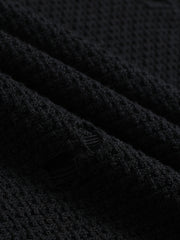 Men's Knit Hollow Out Sweater Long Sleeve Crew Neck Thermal Top
