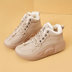 Women's Snow Boots Faux Fur Lining Thermal Winter Ankle High Shoes