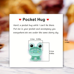 Resin Animal Decoration Pocket Hug With Greeting Card
