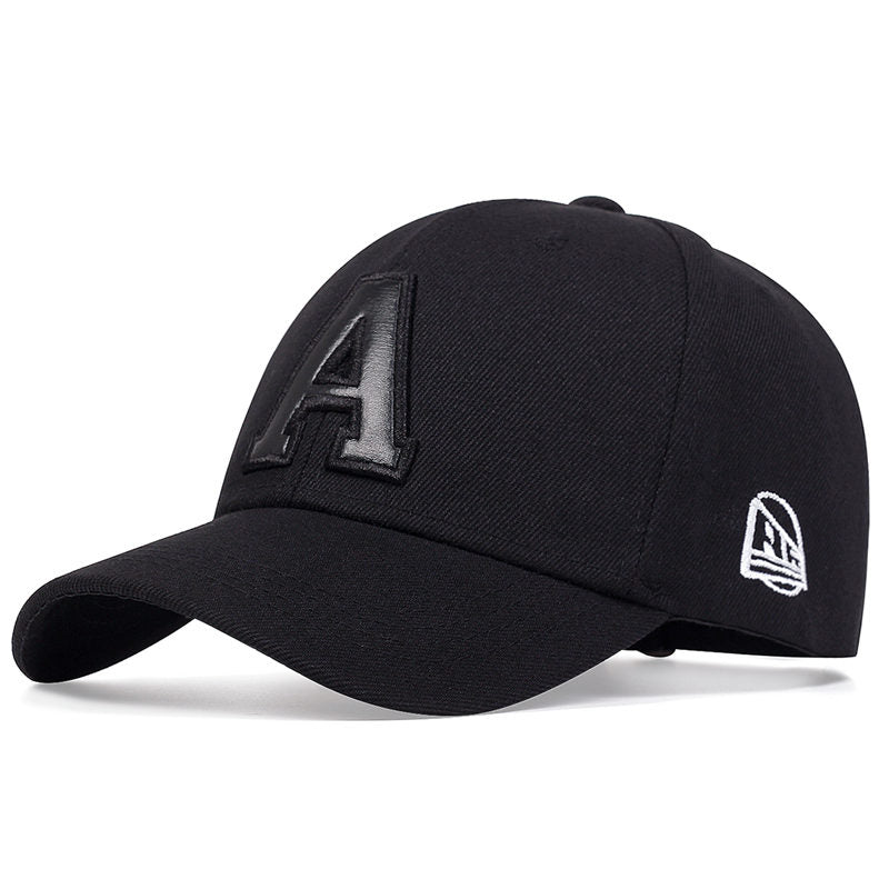PU Leather A Patch Baseball Cap Unisex Hip Hop Solid Dad Hat
